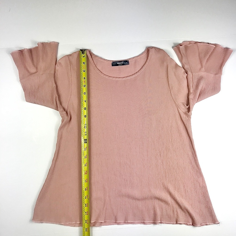 NINEXIS S/S Blouse, w/Flared Sleeves, Size M